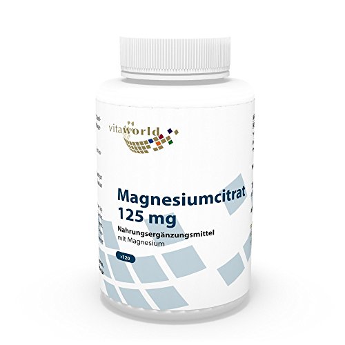 Citrato de magnesio 125mg 120 Cápsulas Vita World Farmacia Alemania