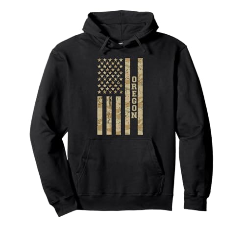 Oregon Pacific Northwest Outdoors Desert Camo Distressed Pullover Hoodie