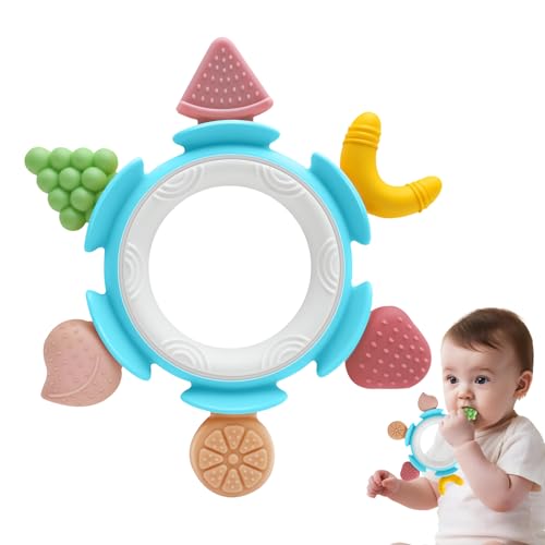 Massaggiagengive Ciuccio per Frutta Neonati Silicone 0 3 4 6 Mesi, Massaggia Gengive Giochi Neonato Educativo,...