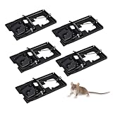 JUGUTA 5 Pezzi Trappola per Topi, Professionale Trappola per Topi, Trappola per Topi Riutilizzabile, Trappola per Topi Grandi e Piccoli, Meccanismo a Molla Potente, Per Famiglie, Uffici, Giardini