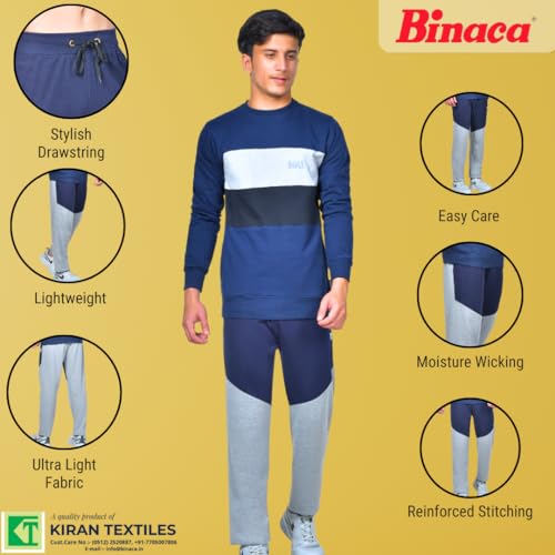 Image of Binaca Designer Men's Joggers - Slim Fit Athletic Sweatpants, Breathable Cotton Jogger Pants for Workout, Casual & Gym Wear | Stylish Drawstring Track Pants