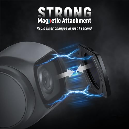 Image of NEEWER Magnetic Effect Filter Set Compatible with DJI OSMO Pocket 3, 4 Pack 8X Star /Blue Streak Anamorphic /Light Pollution Reduction /Black Diffusion 1 /4 Filters, Multi Coated HD Optical Glass