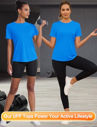 Blingfit Workout Tops for Women Short Sleeve Yoga Shirts Sports Gym Tshirts Quick Drying Running Top UPF 80+ Sun Protection2