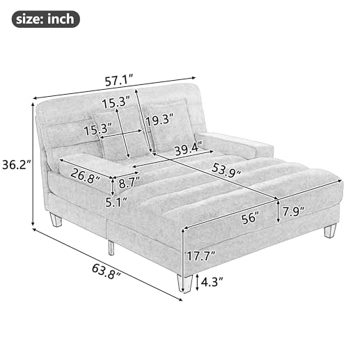 Sillón Lounge Chenille Beige Ajustable miniatura 2