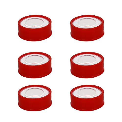 Othmro 6Pcs PTFE Industrial Sealant Tape 0.71inch Width, 3.93mil Thick, 787inch Length Plumbing Tape Pipe Tape PTFE Pipe Sealant Tape Industrial Thread Sealants Teflon Tape for Plumbers White Red