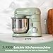 Kitchen in the box Kompakte Küchenmaschine 3,5 L, Rührmaschine & Knetmaschine mit 10 Geschwindigkeiten, Leichte Teigmaschine mit Knethaken, Rührhaken & Schneebesen, ideal für kleine Küchen, Grün