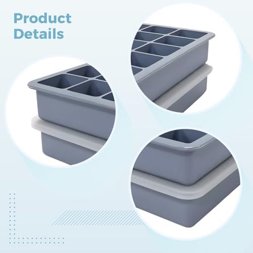 Pack de 4 moldes de silicona para cubos de hielo con tapa miniatura 4