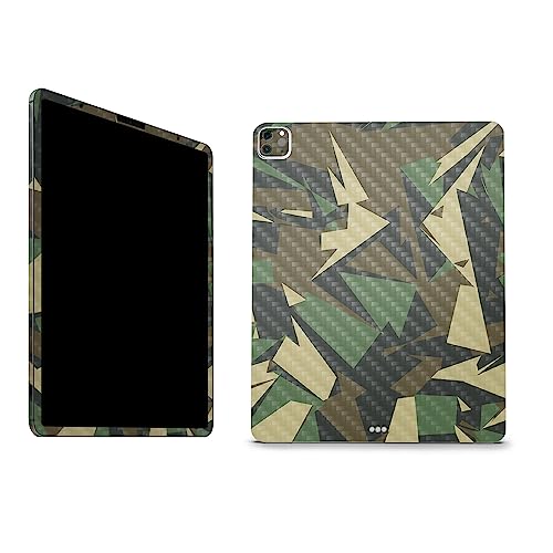 Image of MightySkins Carbon Fiber Skin Compatible with Apple iPad Pro 12.9 inch M2 6th Gen (2022) Full Wrap Kit - Polygonal Camo | Protective Durable Textured Carbon Fiber Finish | Easy to Apply | Made in The USA