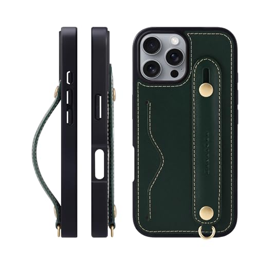 HANATORA for iPhone 16ProMax �P�[�X �{�v �ϏՌ� �w�ʃx���g �X�g���b�v�����O �X�}�z�P�[�X �X�}�z �X�^���h�@�\ �l�b�N�X�g���b�v �t�� �C�^���A�����U�[ �M�t�g �O���[�� CGH-16ProMax-Green
