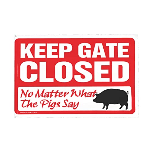 Drapeau Keep Gate Closed (152x244 cm) en textile renforcé avec œillets pour suspension murale - 5