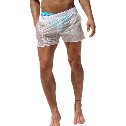 Men's Sexy Shorts Translucent Casual Swim Trunks Beach Pants Quick-Dry2