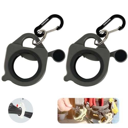CANAANIN Zip Tie Holder Cable Tie Holder Heavy-Duty Colored Upgraded Carabiner Clip for Tool Belt Organized Strong Efficient for Electrician Tool Storage Reusable Portable(Gray 2 Piece)