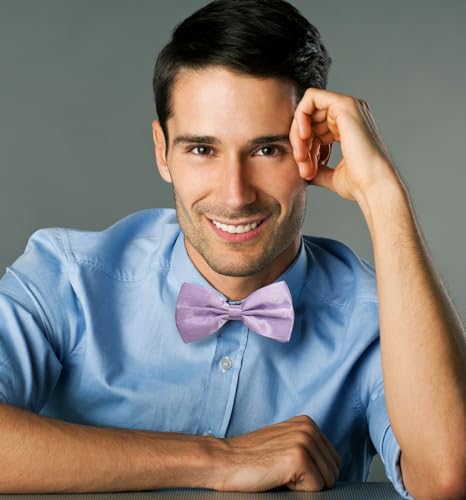 Image of MDSTYLE Bow Ties for Men Pre-Tied Adjustable - Classic Men's Bow Tie - Tuxedo Wedding Formal Bowtie Solid Color Bowties