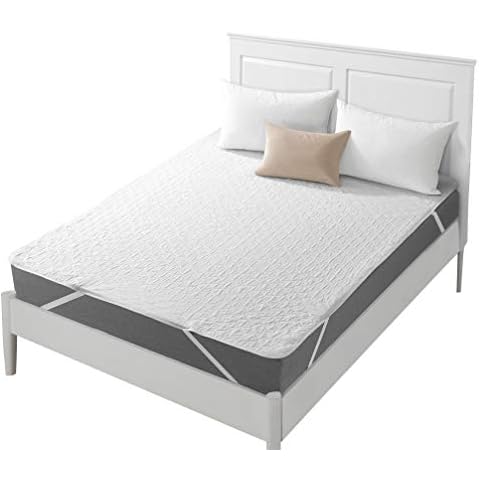 King Size Mattress Protector Cover Waterproof Quilted Fitted Soft Cotton Mattress Cover Pad Washable Mattress Bed Protector with Elastic Band Cover