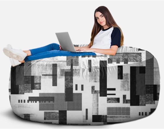 6FT Giant Bean Bag Chair Cover - Soft Fluffy Dutch Velvet Bean Bag Bed (No Filling, Cover Only), Comfy 6FT Bean Bag Cover, Oversized Lazy Sofa Cover