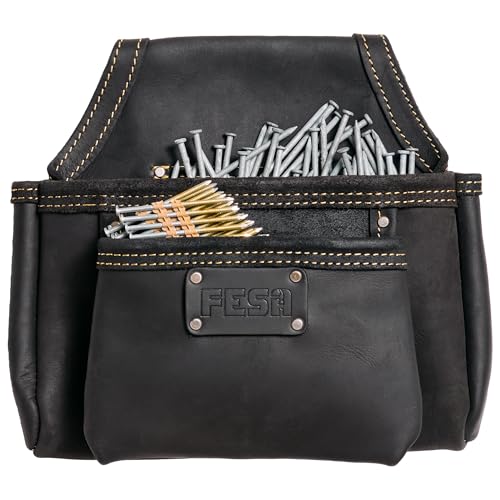 FESA 2-Pocket Leather Nail Pouch