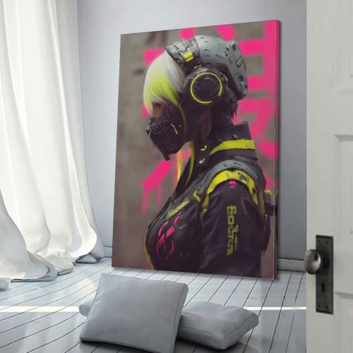 Sombra de neón cuadro estético sobre lienzo de 08x12" con marco para decorar la sala de estar 3