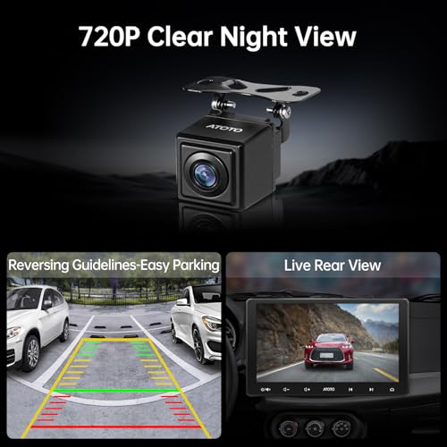 Image of ATOTOZONE AC-HD02LR 720P HD Backup Camera with Live Rear View,150º Wide-Angle,Night Vision, IP67 Waterproof,Only Compatible with A5, A6, F7, S8, X10,V10 Series