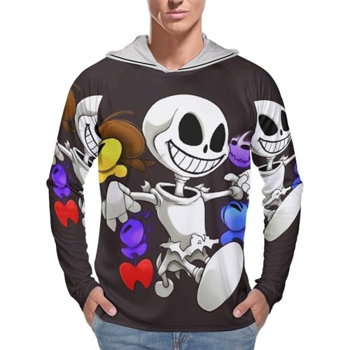 Mens UPF 50+ Sun Protection Hoodie Rash Guard Long Sleeve Sun Shirt Hiking Undertail Fishing Hoodie-