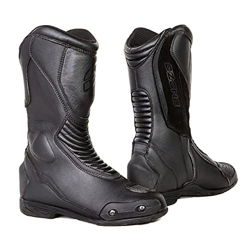 OZONE MOTO Force Boot, Botas para Motocicleta Unisex Adulto, Negro, 39 EU