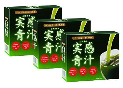 すこやか笑顔 こだわり実感青汁 30本×3箱セット 1本に100億のお米由来乳酸菌と1億の有胞子性乳酸菌 京都府産宇治抹茶使用 1日1本 約3か月分