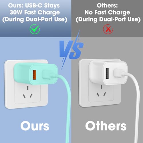 iPhone 17/16/15 Pro/Pro Max Charger, Dual Port USB-C Wall Charger with PD 40W & QC 20W Fast Charging, 10FT USB-C Cable for iPhone, iPad Pro, MacBook M1/M2/M3, Android (Green, 10 FT) - image 5