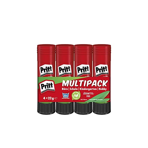 Pritt Klebestift, sicherer und kinderfreundlicher Kleber für Kunst und Bastelarbeiten, starker Klebstoff für Schule…