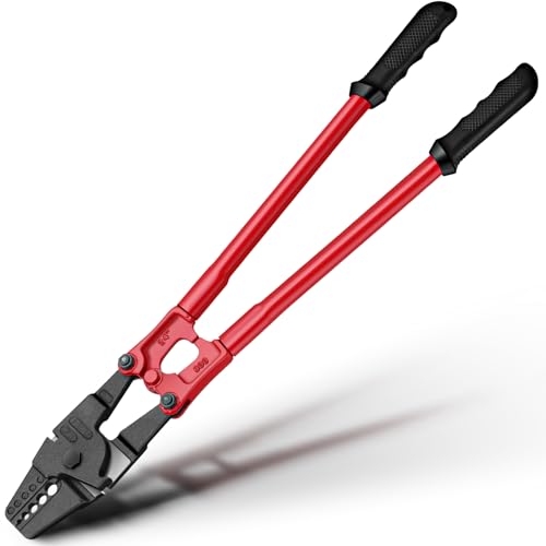 Lasnten 24 Inch Hand Swaging Cutting Tool Hand Swager Crimper 5 Cavity 1/16' 3/32' 1/8' 5/32' 3/16'...