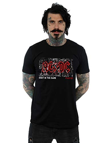 AC/DC Hombre PWR UP Cable Logo Camiseta Negro X-Large