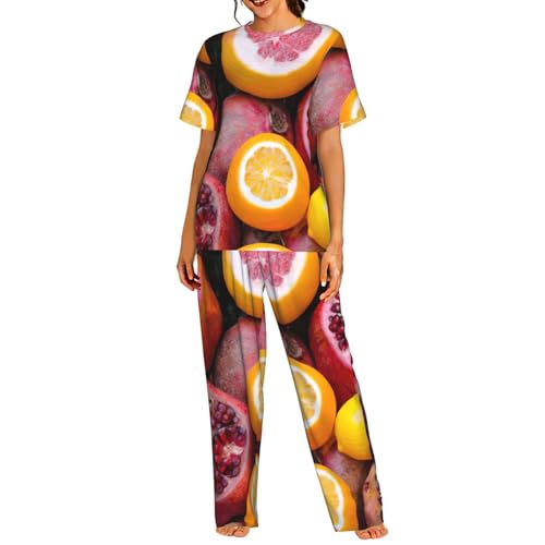 Pyjama léger à manches courtes imprimé fruits pour nuits douces