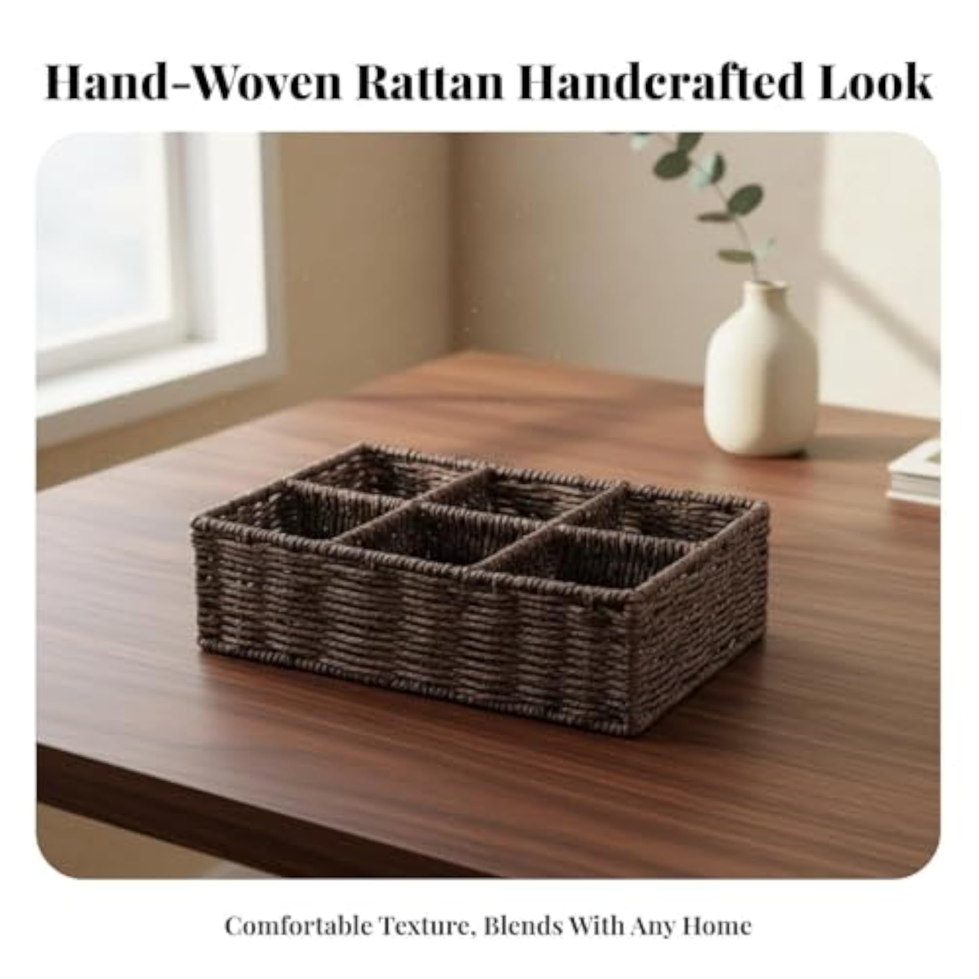 Handmade Multi-Compartment Woven Organizer for Makeup Lovers