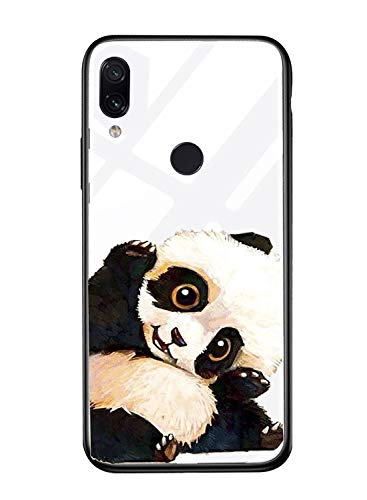 Alsoar Case ersatz für Huawei Y9 2019 Hülle,Personalisiert Hülle Kompatibel mit Huawei Y9 Prime 2019,Ultra Dünn Silikon TPU und Gehärtetes Glas Zurück Design Tasche Schale Kratzfeste (Panda-1) Cover