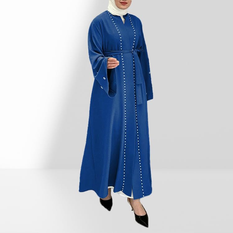 Robe cardigan patchwork à manches évasées pour vos soirées habillées - 2