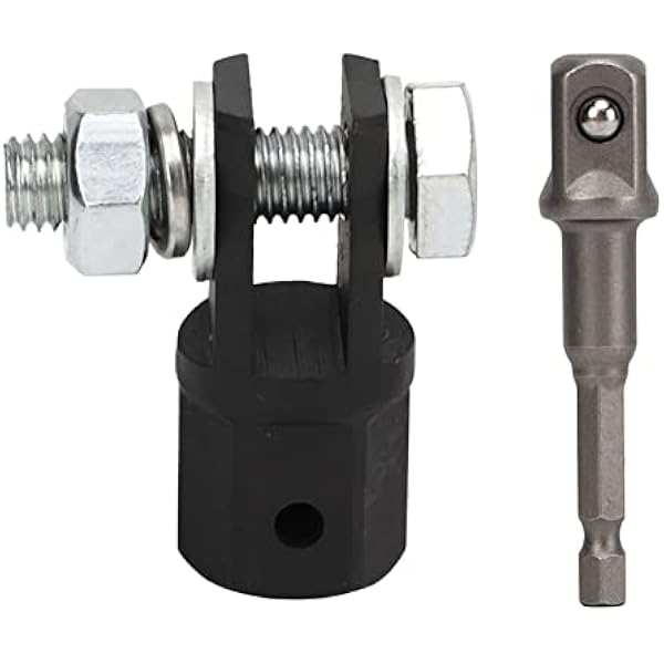 EVGATSAUTO Samochodowy adapter podnośnika nożycowego, adapter wiertarski 1/2 cala do gniazd nożycowych z podwójnym otworem