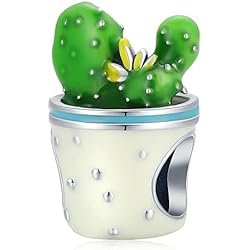 Macetas Para Cactus Originales ZaliOan Abalorio de Plata de Ley 925 para Pulsera Pandora Dijes Originales Charm- Maceta de Cactus