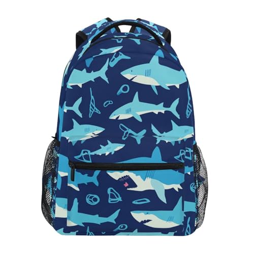 Sac à dos scolaire baleine de l'océan bleu aux finitions haut de gamme