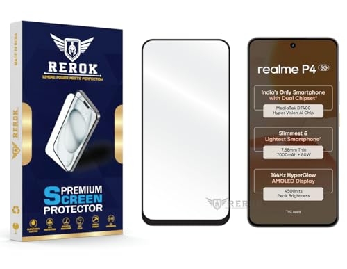 Image of Gorilla Tempered Glass Screen Protector Compatible with Realme P4 [Pack of 1] | Edge-to-Edge, Bubble-Free, Case Friendly, Easy Installation Kit
