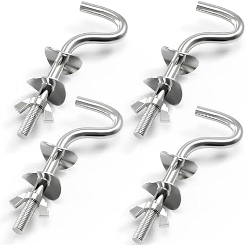 Fengone Zinc Heavy Duty Replacement Hooks Holding Hammock Replacement Hammock Hooks for 3/8 Inch Hammock Stand Hammock Hooks for 1-1/4 to 2 Inch Long Hole on Hammock Stand (4 PCS) Cover