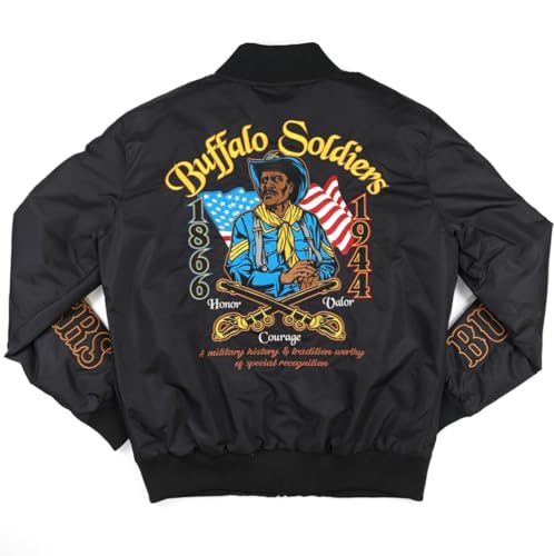 Big Boy Buffalo Soldiers S10 Mens Bomber Jacket [Black] - ID#68554-15-207-0-02