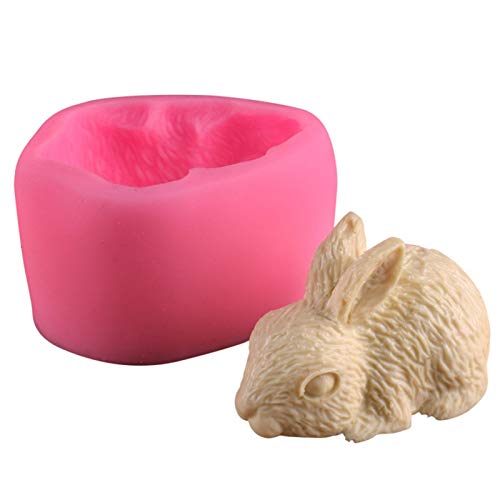 OrangeC Moulle en Silicone Lapin 3D, Moulle Chocolat Lapin, Moulle à Gâteau Silicone, Moulle Fondant Silicone, Moulle Pâques pour Chocolat, Décoration de Gâteau, Savon, Bonbons, Fondant Cover