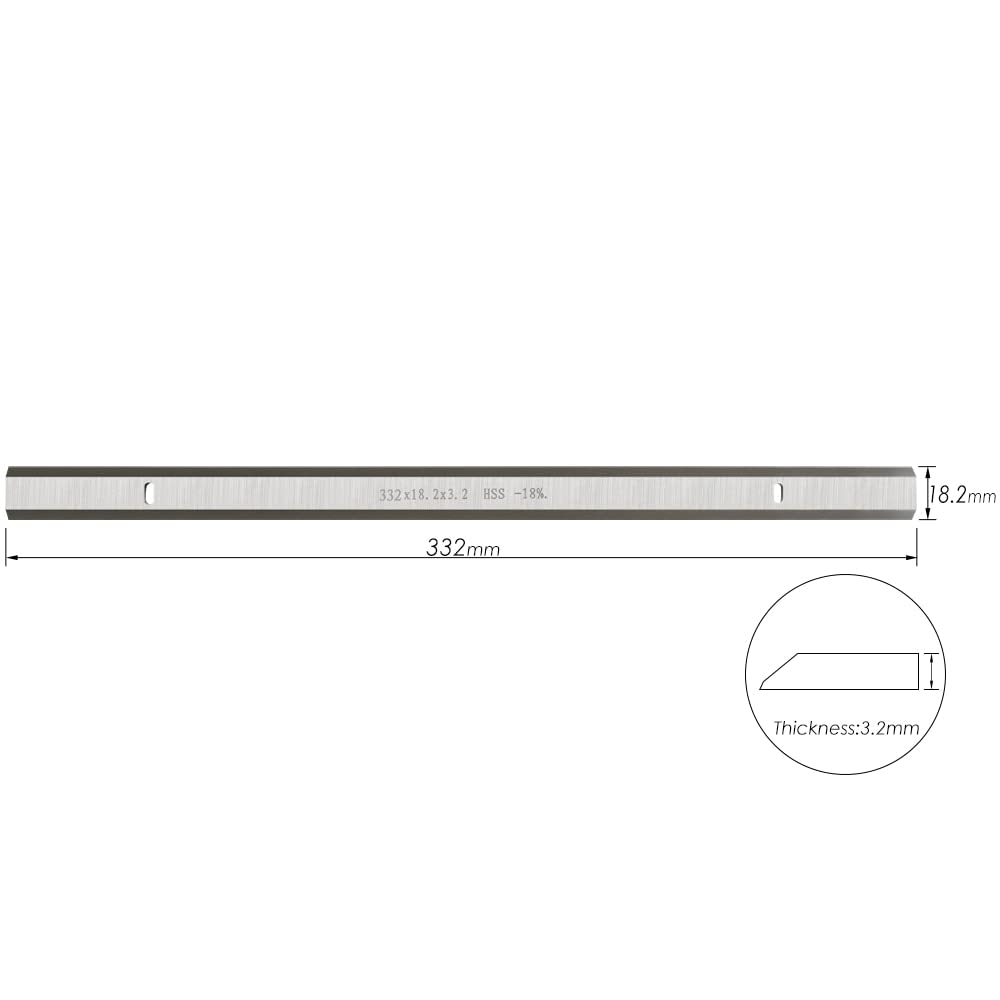 2 sztuk/zestaw ostrze strugarki HSS 332 x 18,2 x 3,2 mm grubość stali szybkotnącej podwójne ostrza strugarki do narzędzi do obróbki drewna RBI 812