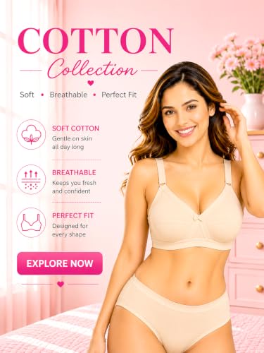 Image of SONA Women's Fit-Cross Cotton Full Coverage Non-Padded Everyday Bra