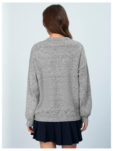 MakeMeChic Women's Y2K Bow Knot Sweaters Long Sleeve Mock Neck Pullover Sweaters Knit Top2