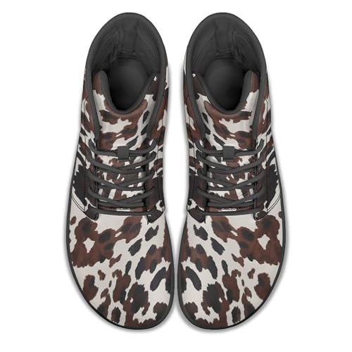 Image of Fashion Print Womens Mens High Top Barefoot Sneakers Flat Shoes