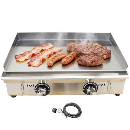 EQCOTWEA Commercial Countertop Griddle 2800Pa LPG Gas Grill Griddle