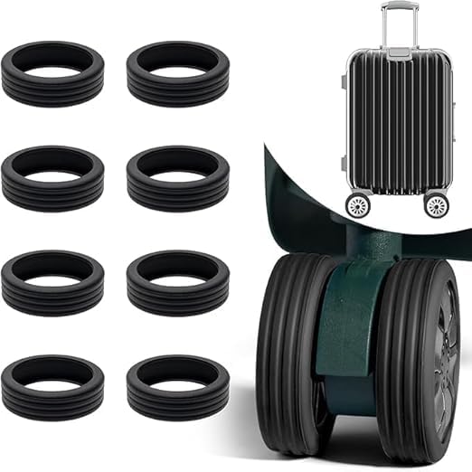 Live Unique Silicone Luggage Wheel Protectors Durable Noise Reducing Covers for 8 Spinner Suitcase Wheels Scratch & Scuff Resistant Enhanced Grip for All Weather Conditions 8PCS (Black)-picture-34