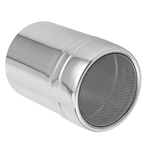 Irfora Stainless Steel Powder Dredger, Mesh Powder Shaker for Chocolate, Coffee, Salt, with Cover, Kitchen Baking Cooking (S)