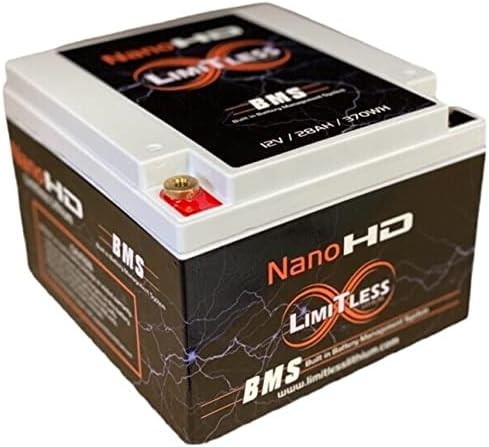 Limitless Lithium Nano-HD Motorcycle/Power sports Battery 28AH Full BMS - Perfect for Audio and Accessories