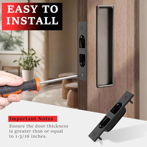Tirador de borde para puerta corredera de 4 pulgadas, acero inoxidable 304, negro, 1 unidad para cocina, sala y baño miniatura 7