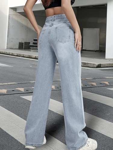 Baggy Jeans for Women Teen Girls High Waist Straight Leg Stretch Y2K Denim Pants Loose Fit Letter Print Cute Boyfriend Jeans2